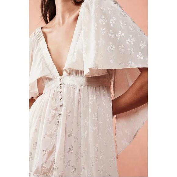 Free People Dainty Ethereal Fairy Cha Cha Maxi Dress in Ivory Cream Size Large - Picture 2 of 16
